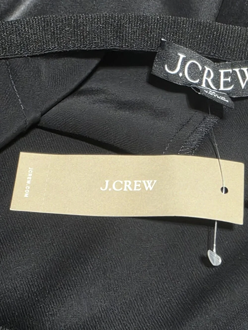 NWT J.CREW BLACK SATIN BIAS CUT SLIP SKIRT SZ M